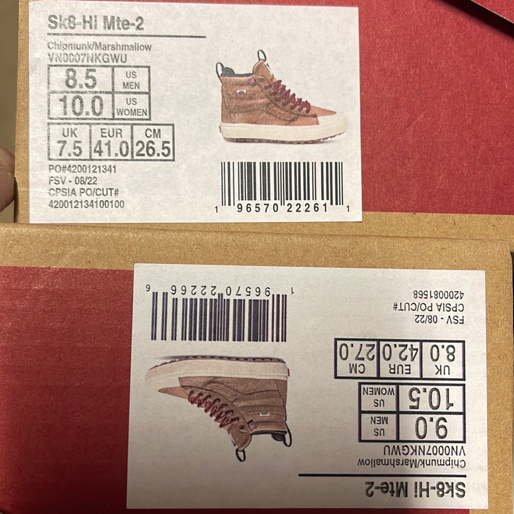 Vans Sk8-Hi Mte-2
Chipmunk/Marshmallow
VN0007NKGWU
Men’s boots - sneakers - Picture 16 of 16